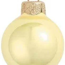 7" Sun Yellow Pearl Glass Ball Christmas Ornament