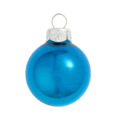 8ct Shiny Wedgewood Blue Glass Ball Christmas Ornaments 3.25" (80mm)