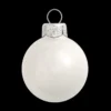 28ct White Shiny Glass Christmas Ball Ornaments 2" (50mm)