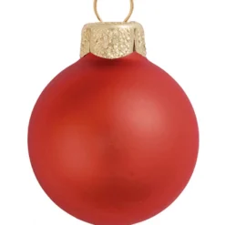 12ct Fire Orange Matte Glass Christmas Ball Ornaments 2.75" (70mm)