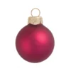 12ct Berry Red Matte Glass Christmas Ball Ornaments 2.75" (70mm)