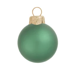 12ct Matte Soft Green Glass Ball Christmas Ornaments 2.75" (70mm)