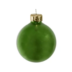 12ct Green Pearl Christmas Glass Ball Ornaments 2.75" (70mm)