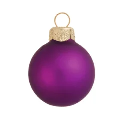 28ct Soft Purple Matte Glass Christmas Ball Ornaments 2" (50mm)