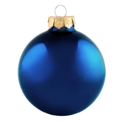 8ct Midnight Blue Matte Glass Christmas Ball Ornaments 3.25" (80mm)