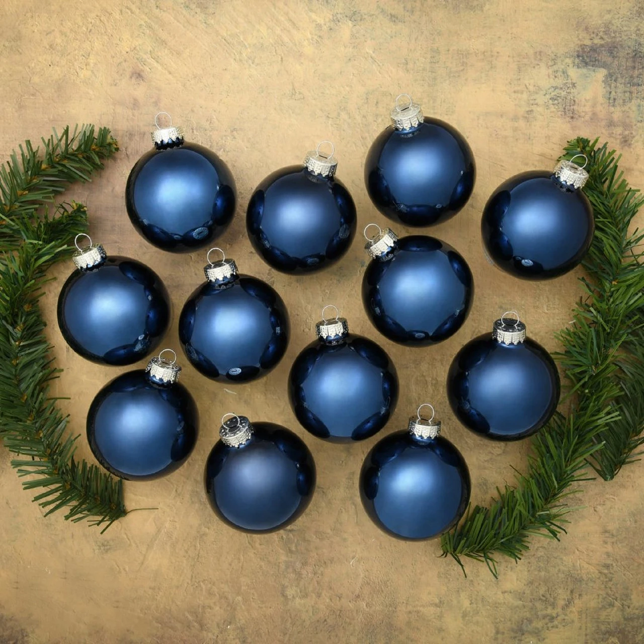 12ct Midnight Blue Shiny Glass Christmas Ball Ornaments 2.75" (70mm) 2 12ct Midnight Blue Shiny Glass Christmas Ball Ornaments 2.75" (70mm) - Image 2