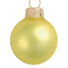 28ct Soft Yellow Matte Glass Christmas Ball Ornaments 2" (50mm)