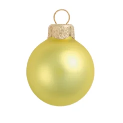 2ct Matte Soft Yellow Glass Ball Christmas Ornaments 6" (150mm)