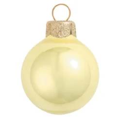 Pearl Soft Yellow Glass Ball Christmas Ornament 7" (180mm)