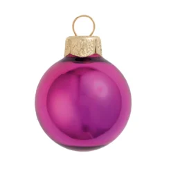 8ct Pink Shiny Glass Christmas Ball Ornaments 3.25" (80mm)