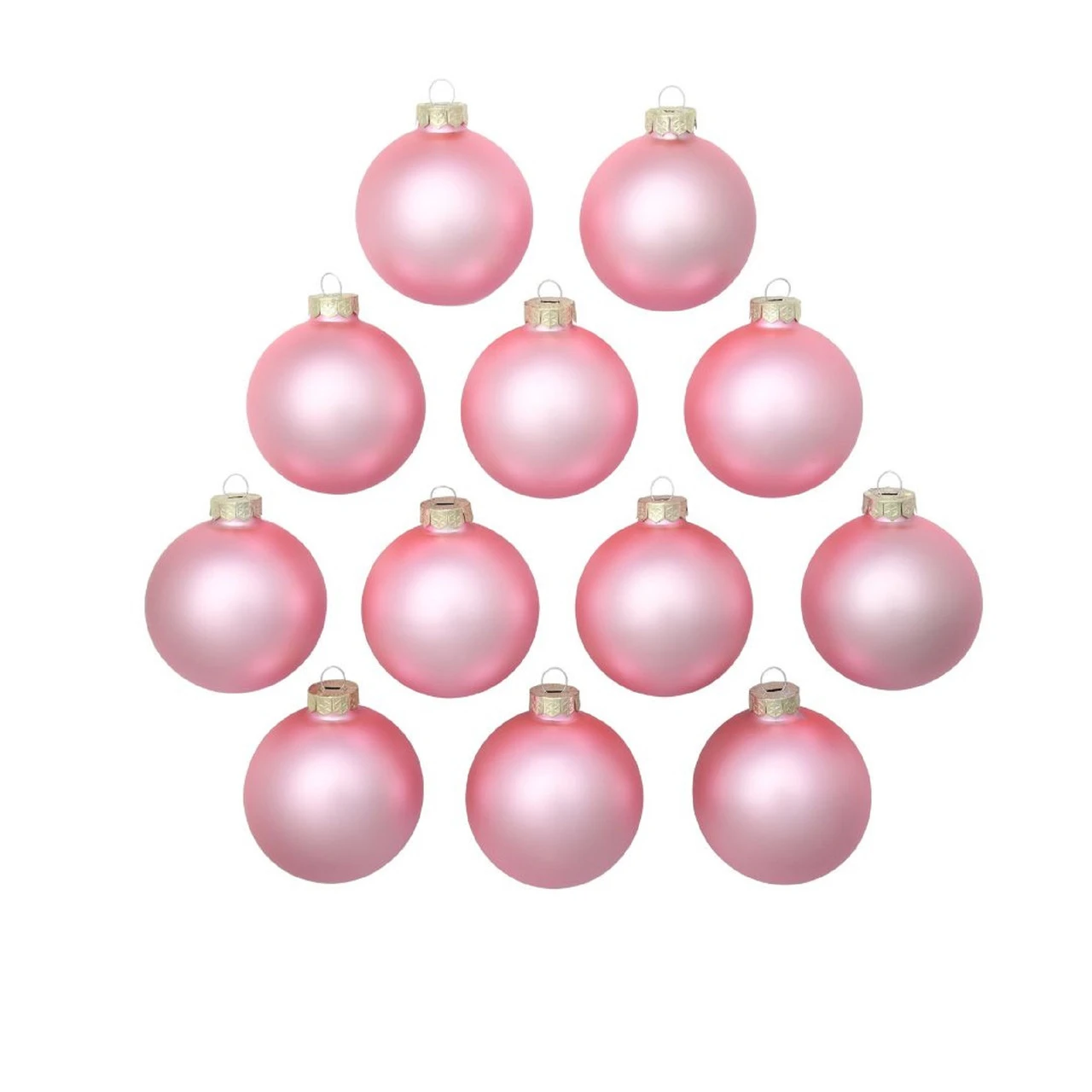 12ct Baby Pink Matte Glass Christmas Ball Ornaments 2.75" (70mm) 2 12ct Baby Pink Matte Glass Christmas Ball Ornaments 2.75" (70mm) - Image 2