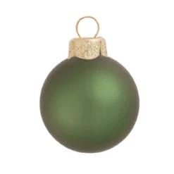12ct Matte Shale Green Glass Christmas Ball Ornaments 2.75" (70mm)
