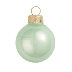 40ct Shale Green Pearl Glass Christmas Ball Ornaments 1.5" (40mm)