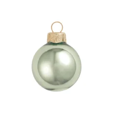 6ct Shale Green Shiny Glass Ball Christmas Ornaments 4" (100mm)