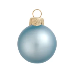 6ct Matte Sky Blue Glass Ball Christmas Ornaments 4" (100mm)