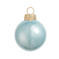 2ct Pearl Sky Blue Glass Ball Christmas Ornaments 6" (150mm)