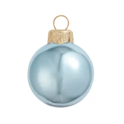 6ct Shiny Sky Blue Glass Ball Christmas Ornaments 4" (100mm)
