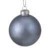 8ct Cobalt Blue Metallic Glass Christmas Ball Ornaments 3.25" (80mm)
