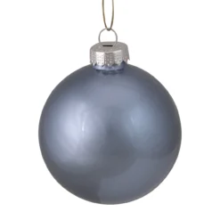 8ct Cobalt Blue Metallic Glass Christmas Ball Ornaments 3.25" (80mm)