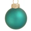 Matte Turquoise Blue Glass Ball Christmas Ornament 7" (180mm)
