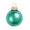 40ct Turquoise Green Shiny Glass Christmas Ball Ornaments 1.25" (30mm)