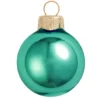 12ct Turquoise Green Shiny Glass Christmas Ball Ornaments 2.75" (70mm)