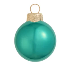 4ct Pearl Teal Green Glass Ball Christmas Ornaments 4.75" (120mm)