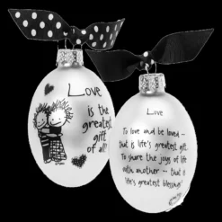 "Love Is The Greatest Gift ..." Marci Glass Christmas Ball Ornament 2.75" (70mm) -Christmas Trees Shop dwhi 40052 62490.1687381593