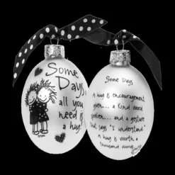 "Some Days You Need Is A Hug" Marci Glass Christmas Ball Ornament 2.75" (70mm) -Christmas Trees Shop dwhi 40054 78226.1687381594
