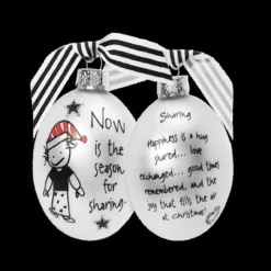 "Now Is The Season For Sharing" Marci Glass Christmas Ball Ornament 2.75" (70mm) 5 "Now Is The Season For Sharing" Marci Glass Christmas Ball Ornament 2.75" (70mm) -Christmas Trees Shop dwhi 50054 04875.1687382035