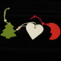 Club Pack Of 42 Heart, Moon, And Tree Assorted Colors Felt Ornaments
