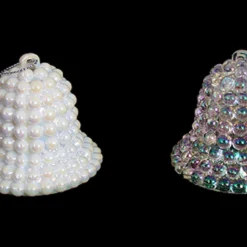 Club Pack Of 432 White And Clear Iridescent Pearl Christmas Bell Ornaments 1.5"