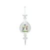 12.5" Winter Scene With Children Building Snowman Inside Of Glass Christmas Pendant Finial Ornament