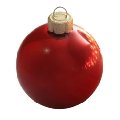 6ct Pearl Red Xmas Glass Ball Christmas Ornaments 4" (100mm)