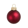 6ct Bordeaux Red And Gold Matte Glass Christmas Ball Ornaments 4" (100mm)