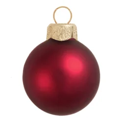 12ct Wine Red Glass Matte Christmas Ball Ornaments 2.75" (65mm)