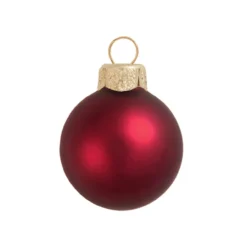 8ct Matte Bordeaux Red Glass Ball Christmas Ornaments 3.25" (80mm)