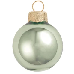 4ct Shale Green Shiny Glass Christmas Ball Ornaments 4.75" (120mm)