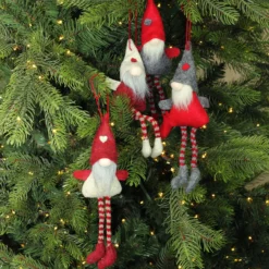 Set Of 4 Red And Gray Plush Gnome Christmas Ornaments 9" -Christmas Trees Shop fuckkvfadrhi60xtkrlffudp1fulfrbd 55953.1679692523