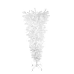 5.5' X 38" White Upside Down Spruce Medium Artificial Christmas Tree - Unlit
