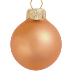 40ct Burnt Orange Matte Glass Christmas Ball Ornaments 1.25" (30mm)