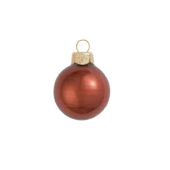 4ct Chocolate Brown Glass Pearl Christmas Ball Ornaments 4.75" (120mm)