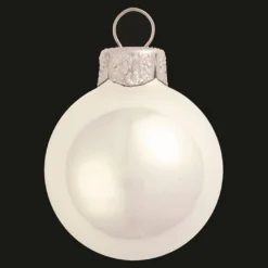2ct Polar White 2-Finish Glass Christmas Ball Ornaments 6" (150mm)