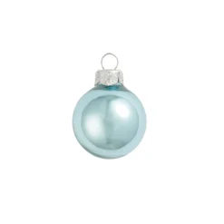 40ct Blue Shiny Finish Glass Christmas Ball Ornaments 1.25" (30mm)