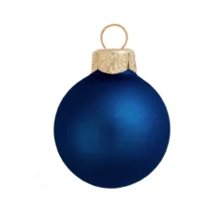 4ct Midnight Blue And Gold Matte Glass Christmas Ball Ornaments 4.75" (120mm)
