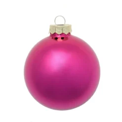 Shiny Raspberry Pink Glass Ball Christmas Ornament 7" (177mm)