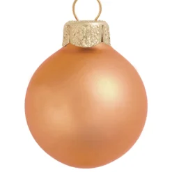 4ct Matte Mandarin Orange Glass Ball Christmas Ornament 1.5" (180mm)
