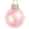8ct Pale Pink Pearl Glass Christmas Ball Ornaments 3.25" (80mm)