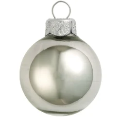 6ct Pewter Gray Glass Pearl Christmas Ball Ornaments 4" (100mm)