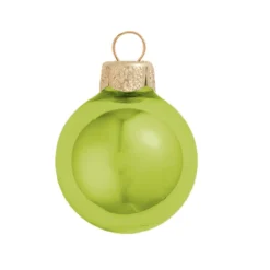 6ct Soft Yellow Shiny Glass Ball Christmas Ornaments 4" (100mm)